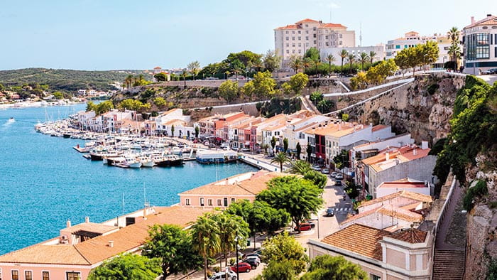 The harbour of Mahon in Minorca